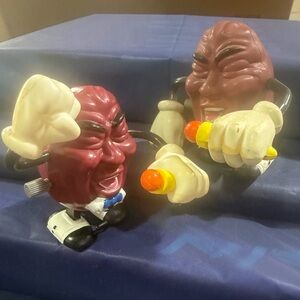 California Raisins Wind Up Singer Microphone Figures (2) Applause 1980s Working